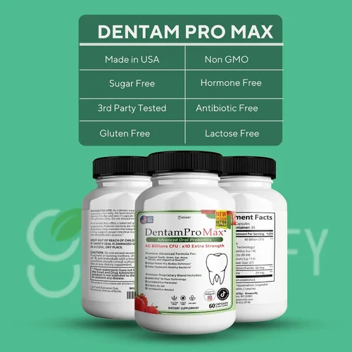 Vista 3 de DentamPro Max para la salud de las encías y los dientes y el aliento fresco, 40 mil millones de UFC Probióticos orales avanzados para el mal aliento