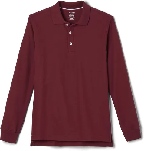 Vista 9 de French Toast Camisa de uniforme escolar de piqué con manga larga para niños y niñas, Azul marino