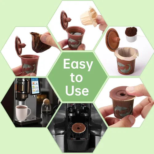 Vista 3 de Aussen Filtros de papel desechables para café, reemplazo para filtros Keurig, compatible con todos los filtros de una sola porción de Keurig