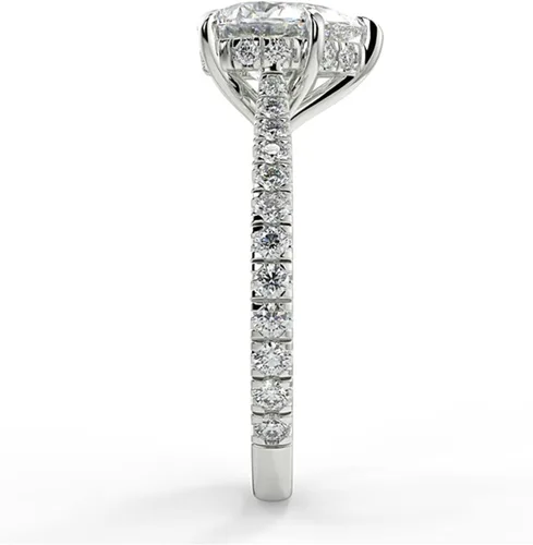 Vista 17 de WSX - Anillo de compromiso de oro de 10/14/18 quilates de 2 quilates para mujer, diseño de lágrima personalizada, moissanita, promesa de boda