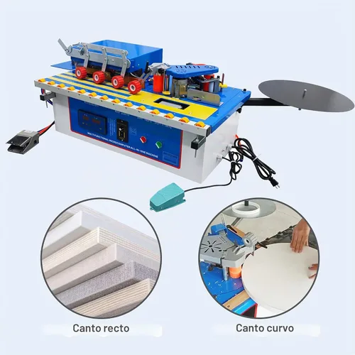 Vista 2 de TECHTONGDA Edge Bander - Máquina automática de doble cara para carpintería, rotura automática de banda para bordes rectos y curvos con velocidad