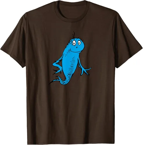Vista 6 de Dr. Seuss Blue Fish Character - Camiseta con licencia oficial Negro