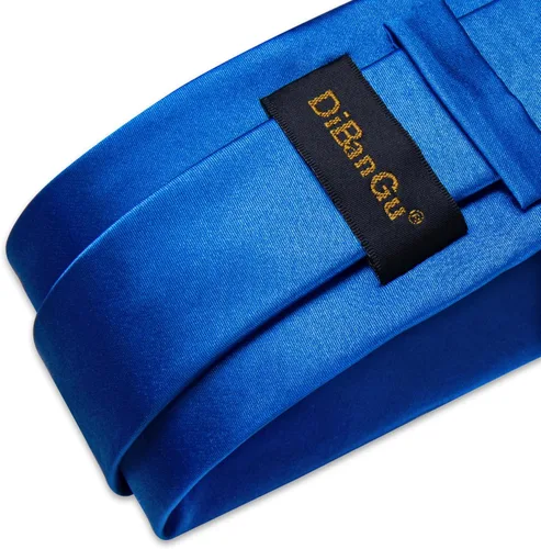 Vista 4 de DiBanGu Conjunto de gemelos de corbata de seda y bolsillo cuadrado para hombre, corbata formal
