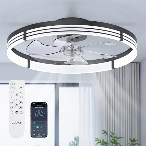 Vista 11 de addlon - Ventiladores de techo de 20 pulgadas con luces y control remoto Blanco - Estrellado