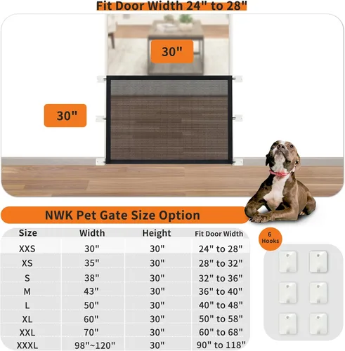 Vista 2 de NWK Puerta mágica para perros para escaleras, puerta para mascotas para la casa, proporciona un recinto seguro para que las mascotas jueguen