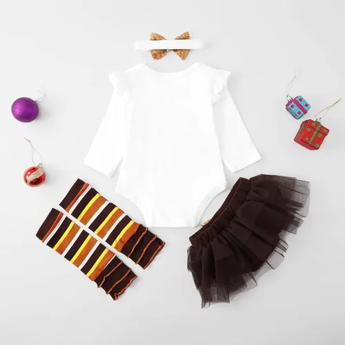 Vista 3 de URMAGIC Baby Girls My 1st Halloween Outfits Costumes Tutu Skirt Sets Pumpkin Ghost Outfits Newborn Romper Tulle Skirt