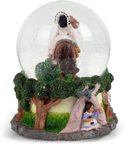 Vista 4 de Elanze Designs Native American Chief 3.937 in resistente viento hasta música purpurina agua nieve globo mesa decoración juega sintonía libre como