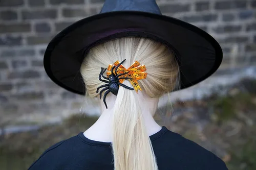 Vista 5 de Hying 6 cintas de calabaza de Halloween, 3/8 pulgadas de ancho de satén para manualidades en naranja y negro para envolver regalos y decoraciones
