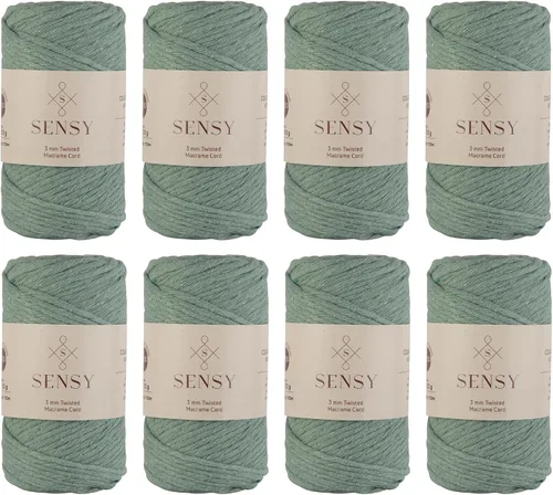 Vista 23 de Sensy - Cuerda de macramé prémium de 0.118 in, 109 yardas, 100% algodón, una hebra torcida, cuerda de macramé, hilo de algodón para macramé, hilo