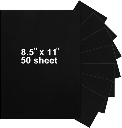 Vista 8 de 40 hojas de cartulina negra de 8.5 x 11 pulgadas, hojas de cartulina pesadas, papel de invitación en blanco, tarjetas de felicitación imprimibles