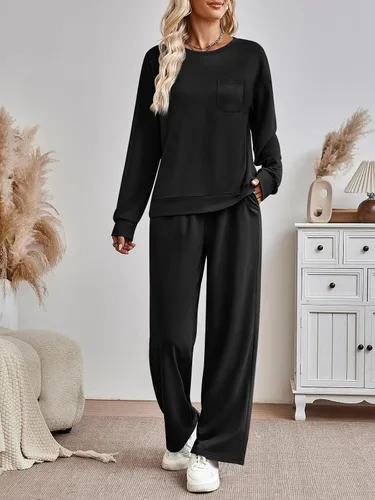 Vista 5 de AUTOMET - Conjunto deportivo de 2 piezas para mujer, atuendo a juego, sudadera para viajar, ropa de moda de otoño