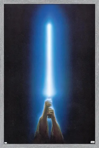 Vista 14 de Trends International Star Wars: Original Trilogy - Póster de pared con sable de luz azul, 22.4 pulgadas de largo x 14.7 W, versión enmarcada