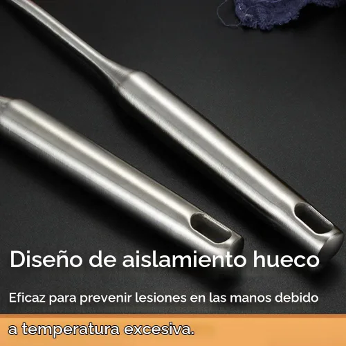 Vista 4 de Juego de 2 espátulas de acero inoxidable, espátula ranurada, espátula wok, utensilios de cocina de metal resistente para cocinar