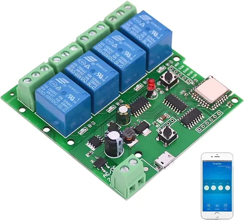 Vista 23 de Módulo de conmutación de relé WiFi inteligente de 1 canal USB 5V/AC85V-250V, compatible con control Bluetooth, control remoto de la aplicación