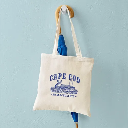 Vista 4 de CafePress Cape Cod - Bolsa reutilizable de lona color beige natural