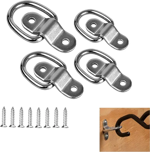 Vista 7 de 4 anclajes de amarre de anillos en D, anillos de tracción de remolque multiusos, hebillas de sujeción multifuncionales, cierres de puerta duraderos