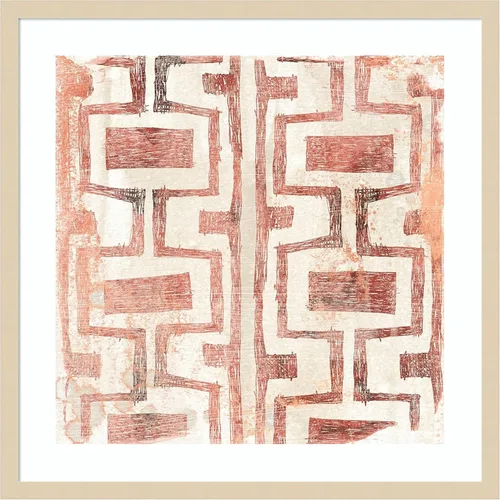 Vista 12 de Amanti Art Lienzo decorativo para pared, 24 x 24 pulgadas, diseño de tierra roja en V de June Erica Vess, arte abstracto para pared, decoración