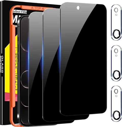 Vista 8 de Milomdoi Paquete de 3 protectores de pantalla de privacidad para iPhone 17 [compatible con fundas de teléfono] accesorios para película privada, 3