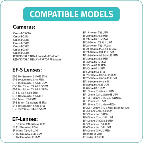 Vista 6 de Foto&Tech EF-EOS - Adaptador de montaje en R, convertidor de montaje de lente de enfoque automático compatible con lente EF EF-S, EOS R R5 R6 R7 RP