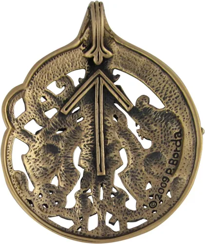 Vista 2 de Colgante de bronce nórdico Dios Tyr diámetro de 1.5 pulgadas, Bronce