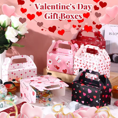 Vista 7 de Zhanmai Paquete de 36 cajas de golosinas para el día de San Valentín, cajas de dulces con corazones para golosinas, contenedor de regalo para el día