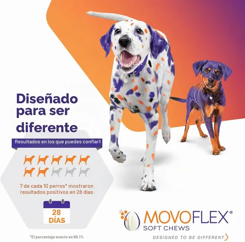 Vista 3 de MOVOFLEX - Masticables suaves para el apoyo de cadera y articulaciones para perros pequeños, 60 unidades de Virbac