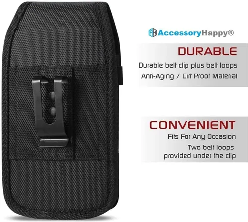 Vista 3 de Funda de nailon para cinturón de teléfono celular de grado militar para Android Samsung iPhone 16, 16 Pro, 15, 15 Pro, 14, 14 Pro, 13 Pro, 12, 12