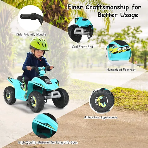 Vista 3 de Costzon Cuatrimoto para niños, cuatrimoto eléctrico alimentado por batería de 6 V, interruptor de avance/atrás, ruedas traseras motorizadas, mini