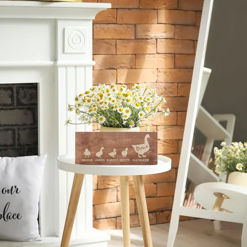 Vista 8 de Regalos para el día de la madre para mamá, letrero personalizado con nombres de niños, grabado, 4 colores, 11 x 5, regalos personalizados