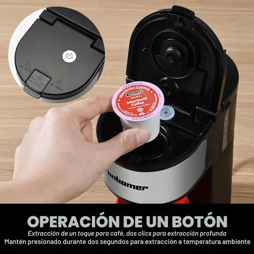 Vista 5 de Ranbomer Cafetera K Cup, cafetera de una sola porción o máquina de café molido 2 en 1, tamaños de preparación de 6 a 14 onzas, mini cafetera de una