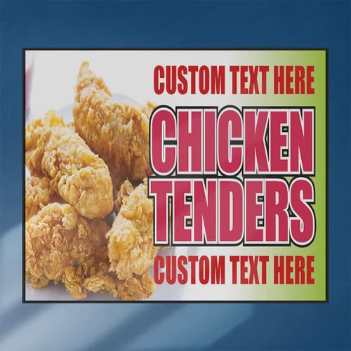 Vista 3 de Custom Decal Stickers Multiple Sizes Chicken Tenders Restaurant Cafe Bar Industrial Vinyl Safety Sign Label Bistros & CAF S Personalized Text Here