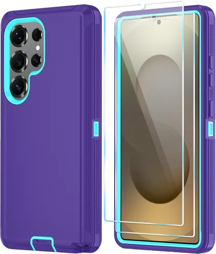 Vista 28 de ONOLA Funda compatible con Samsung Galaxy S24 Ultra con protector de pantalla HD, resistente a los golpes y a las caídas, funda de 3 capas