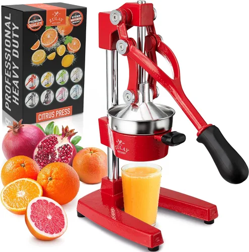 Vista 35 de Zulay Kitchen Exprimidor de hierro fundido, exprimidor de naranja resistente con coladores desmontables para una fácil limpieza, prensa de cítricos