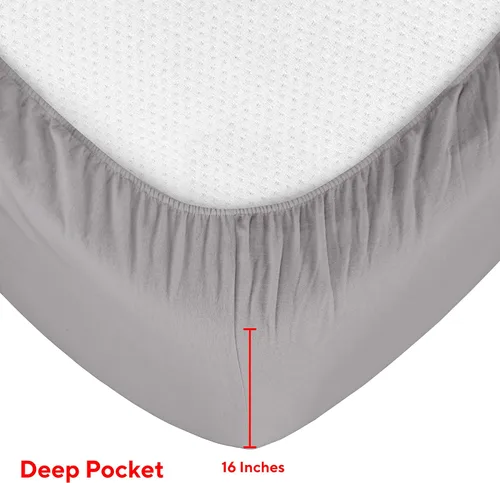 Vista 7 de Sleepdown Juego de sábanas de franela de algodón 100 % de 160 GSM - Gris escarcha, individual