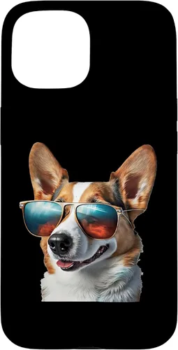 Vista 6 de iPhone 16 Pembroke Welsh Corgi with Sunglasses Case