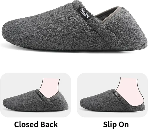 Vista 4 de OZLOOK Slippers for Women Men, Mens Womens House Slippers, Fuzzy Slippers Memory Foam Warm Curly Fur Indoor