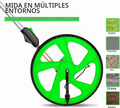 Vista 3 de Zozen - Rueda de medición en pies y pulgadas, doble plegable, 12.5 pulgadas, color verde