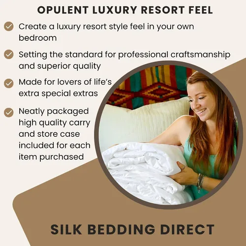 Vista 5 de Silk Bedding Direct. Dos rellenos de edredón rellenos de seda de morera de primera calidad. Combinación de verano y otoño. Matrimonial, 90 x 80