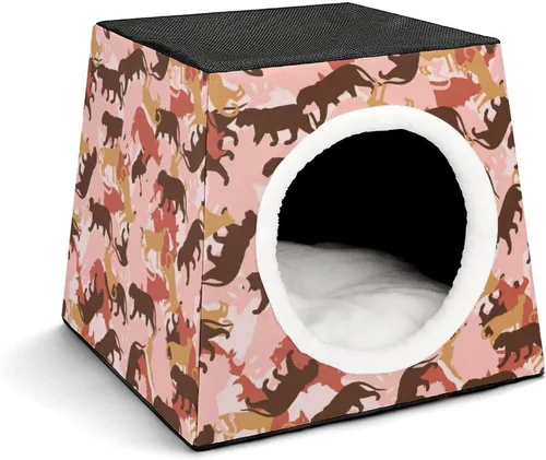 Vista 14 de Fashion Capsule Pet Waterloo plegable Cat House Cat Bed Cat Sofá 3 en 1 Diseño para mascotas pequeñas Pastel Púrpura Corazón