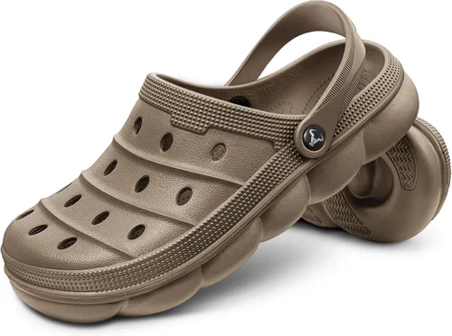 Vista 8 de KEMISANT Zuecos para hombre, unisex, sin cordones, para jardín, zapatos limpiadores, zapatos de trabajo en casa, acolchados, de apoyo