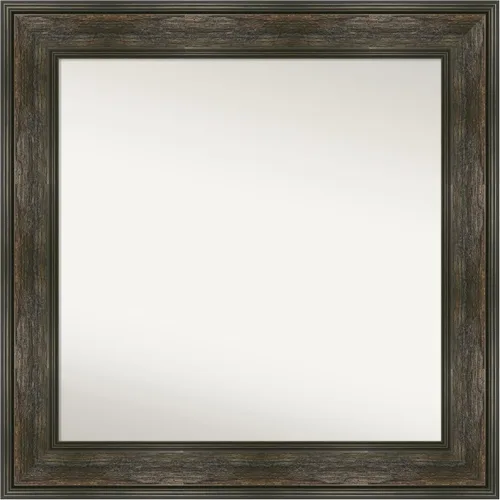 Vista 16 de Amanti Art Espejo de baño marrón para sobre fregadero, 26 x 26 pulgadas, espejo de tocador cuadrado marrón rústico Alexandria, marco de madera