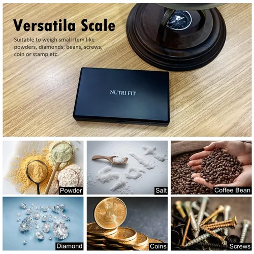 Vista 6 de NUTRI FIT Báscula de Gramos Báscula Digital Precisión de 0.01g, 500g Báscula de Bolsillo Pequeña Báscula de Joyería, Peso para Alimentos Onzas