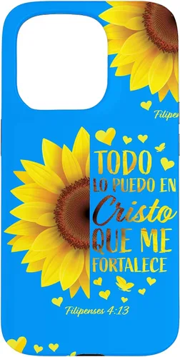 Vista 14 de Cristiano Español Regalo Mujeres Religioso Versículo de la Biblia Girasol Funda para iPhone 17