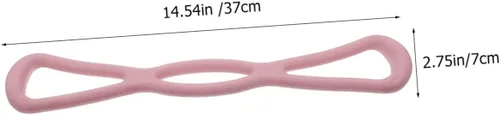 Vista 2 de 3 bandas elásticas de resistencia para yoga, para entrenamiento de cuerpo completo, pilates, fisioterapia con alta elasticidad y diseño en rosa