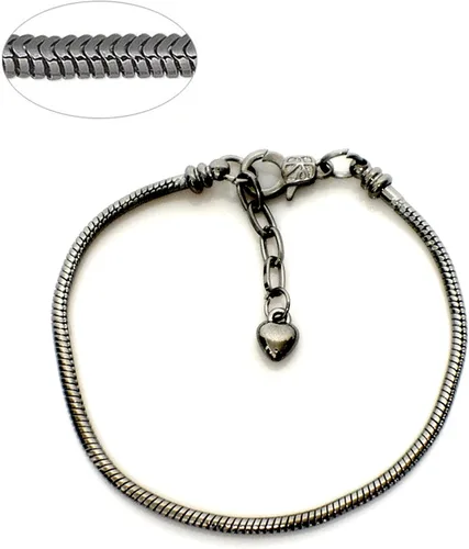 Vista 2 de rubyca 5pcs langosta estilo europeo serpiente cadena pulseras Fit Encanto Beads 16tamaño de 23cm Elegir color, Negro Gunmetal