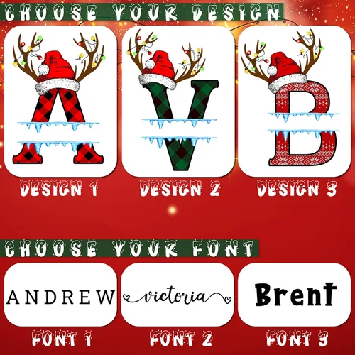 Vista 2 de Camiseta de Navidad personalizada a juego para la familia, trajes personalizados de la familia de Navidad, camisetas de Navidad personalizadas