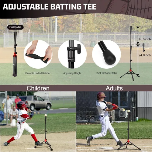 Vista 6 de Storgem 6'X6' Baseball Softball Practice Net, Portable Baseball Net for Batting, Hitting, Pitching and Fielding, Carry Bag, Strike Zone and Batting