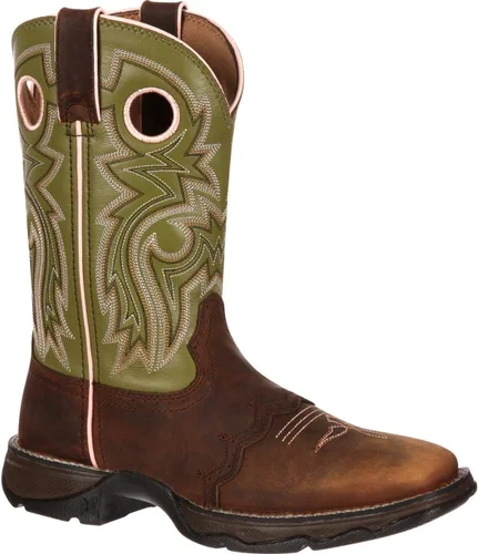 Vista 10 de Durango Bota Rebel de 10" para Mujer Briar marrón y rojo oxidado.