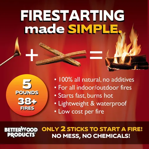 Vista 3 de Firestarter de madera de pino totalmente natural para chimenea, quimeneas, parrilla o estufas de pellets y leña, cubo de abedul de 5 libras