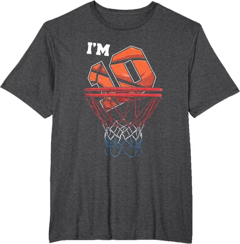 Vista 67 de Camiseta de regalo de cumpleaños con red de baloncesto de 10 años, Negro